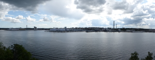 Quays Panoramic photo of Stockholm industrial shoreline
